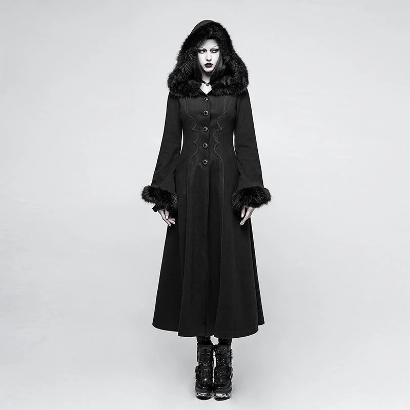 Short Sleeve T-Shirts for Summer Wear -Women's Steampunk Hooded Maxi Coat