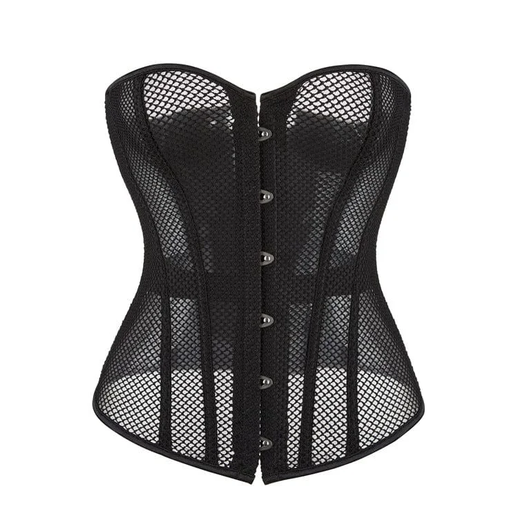 V-Neck T-Shirts for Flattering Look -Women's Gothic Strappy Mesh Overbust Corset