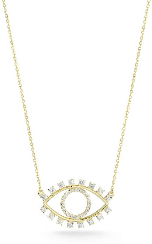 Best necklaces and pendants with intricate filigree for vintage-inspired elegance-Open Evil Eye Necklace