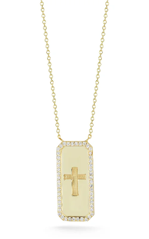 Best necklaces and pendants with matching rings for a coordinated jewelry set-Tag Cross Necklace