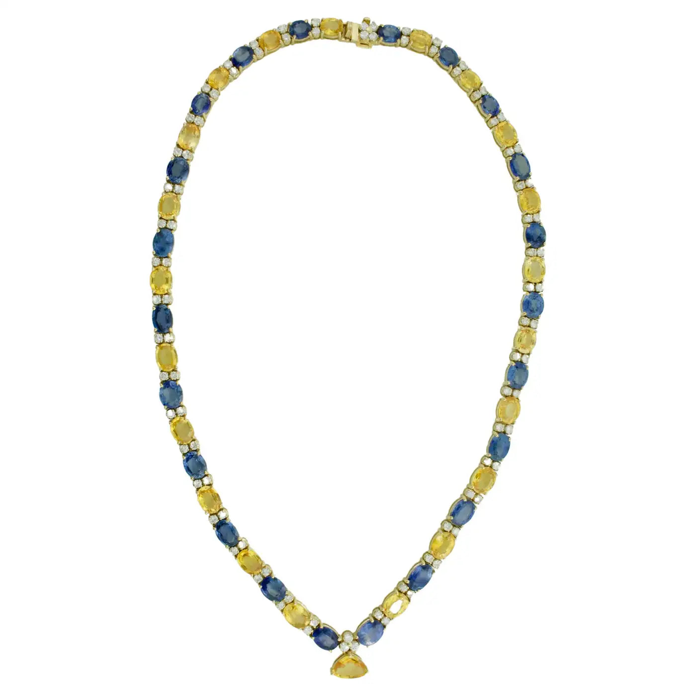 Best necklaces and pendants with matching earrings for a coordinated, elegant look-Multi Colored Sapphire and Diamond Necklace