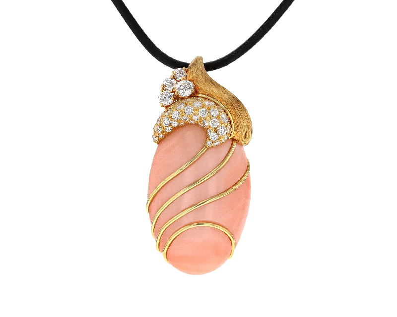 Stunning necklaces and pendants with chakra stones for healing and balance-Henry Dunay Coral Pendant, 33.00 Carats