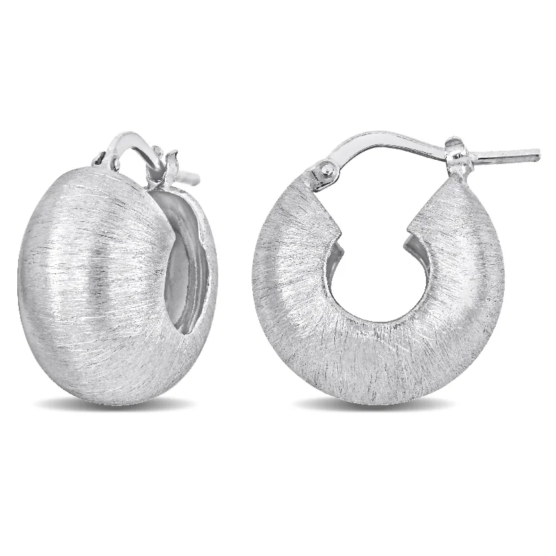 Drop Earrings with Polished Shine -Miadora Sterling Silver Hoop Earrings