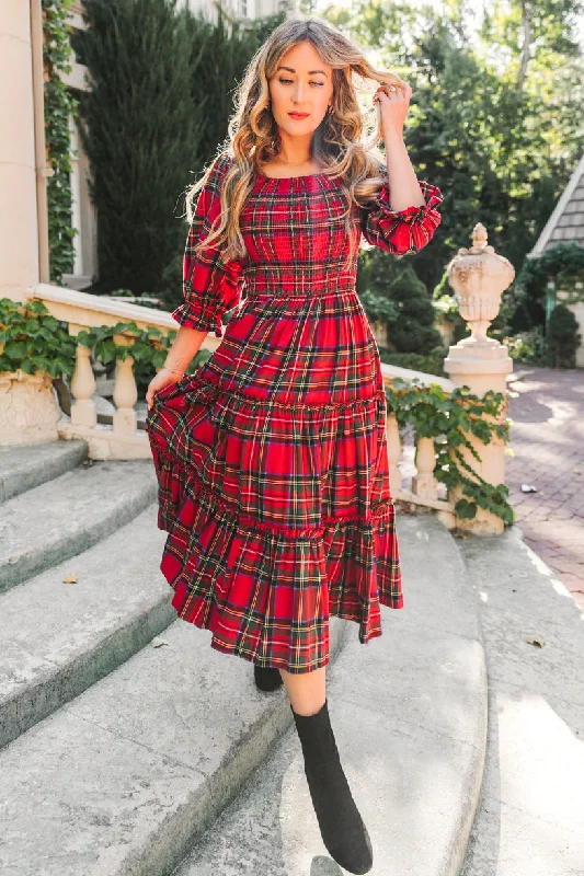 Plus size dresses for bold looks stand out -Madeline Dress in Holiday Plaid