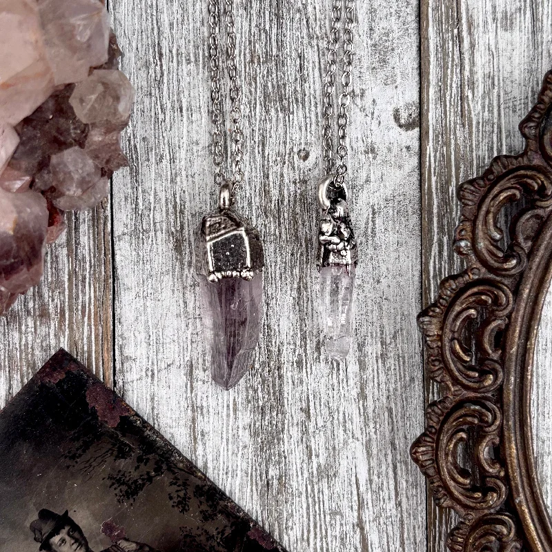 Necklaces and pendants with diamond pendants for a luxurious sparkling effect-Dainty Raw Vera Cruz Amethyst Necklace in Silver/ Foxlark Collection