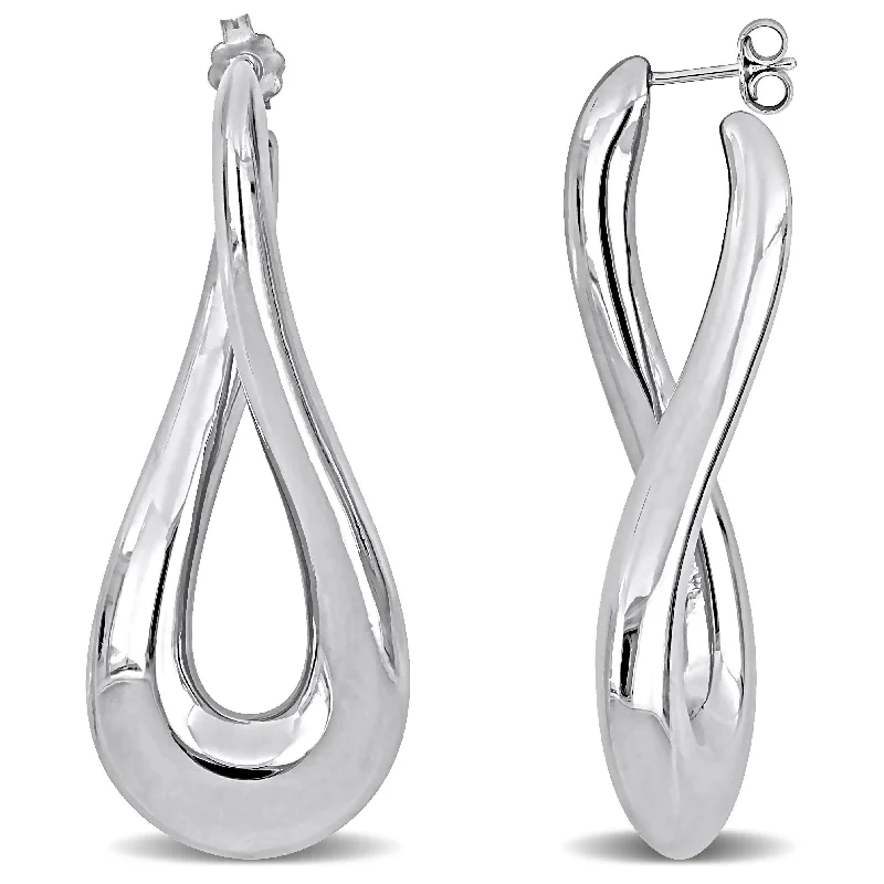 Drop Earrings for Fitness Activities -Miadora Sterling Silver Hoop Earrings