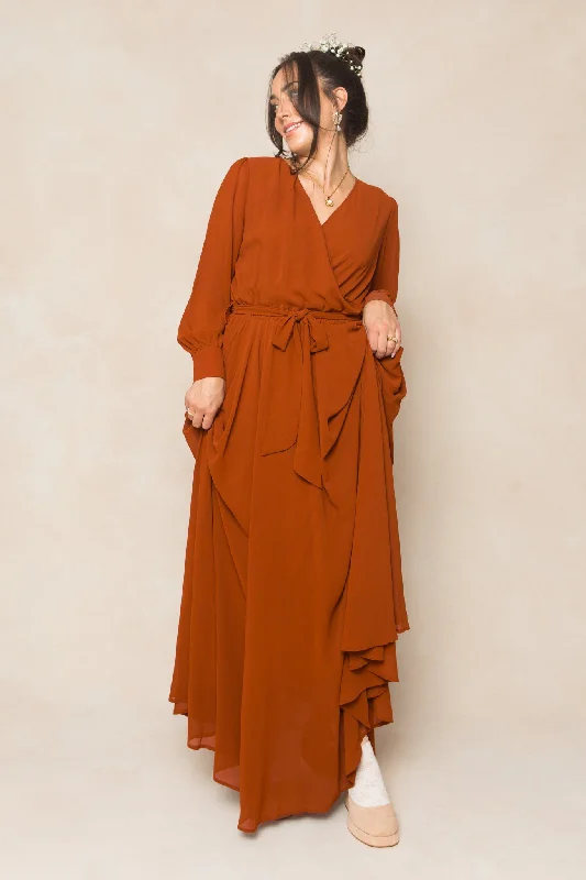 Plus size dresses with high necklines look refined -Andie Dress in Amber Chiffon