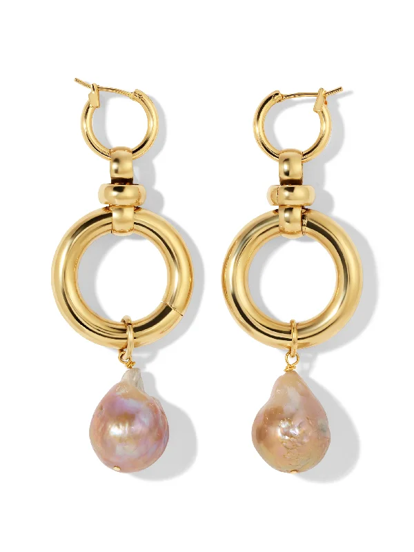 Minimalist Drop Earrings with Simplicity -The Harmony Pearl Earrings