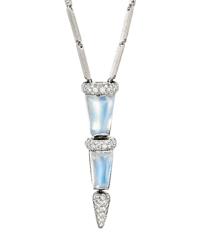 Beautiful necklaces and pendants with diamond halo settings for extra brilliance-Henry Dunay Blue Moonstone Necklace, 15.63 Carats