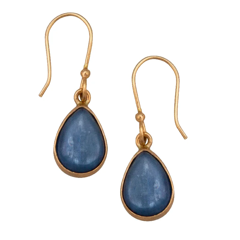 Square Drop Earrings for Modern -Alchemia Kyanite Teardrop Earrings