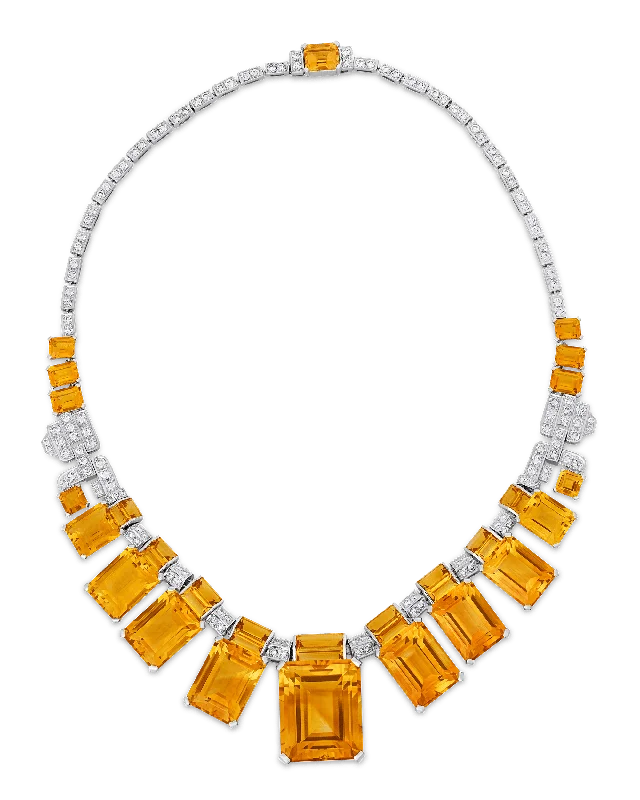 Stunning necklaces and pendants with birthstone pendants for a personal touch-Citrine and Diamond Necklace