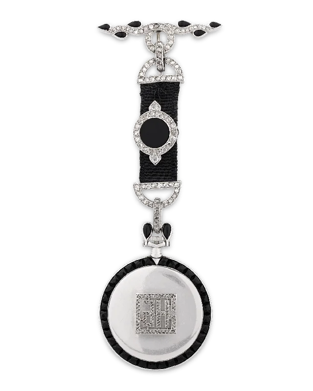 Elegant necklaces and pendants with gold chains for a chic, timeless appearance-Cartier Art Deco Diamond Pendant Watch