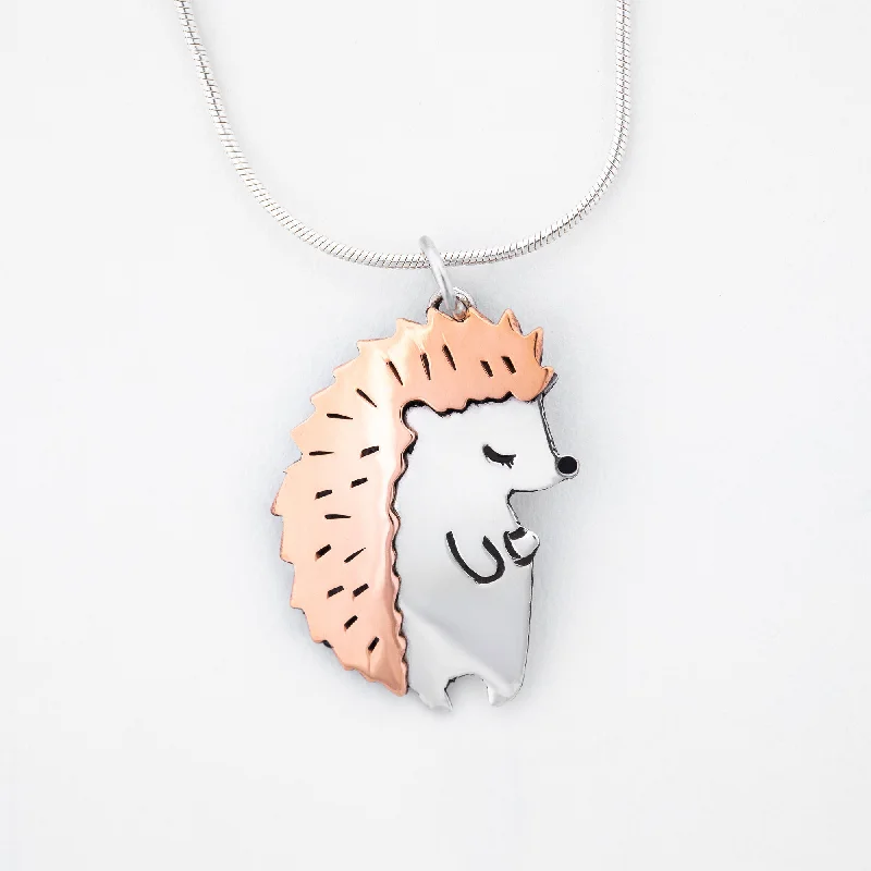 Beautiful necklaces and pendants with tree branch motifs for a nature-inspired design-Hedgehog Sterling & Copper Necklace