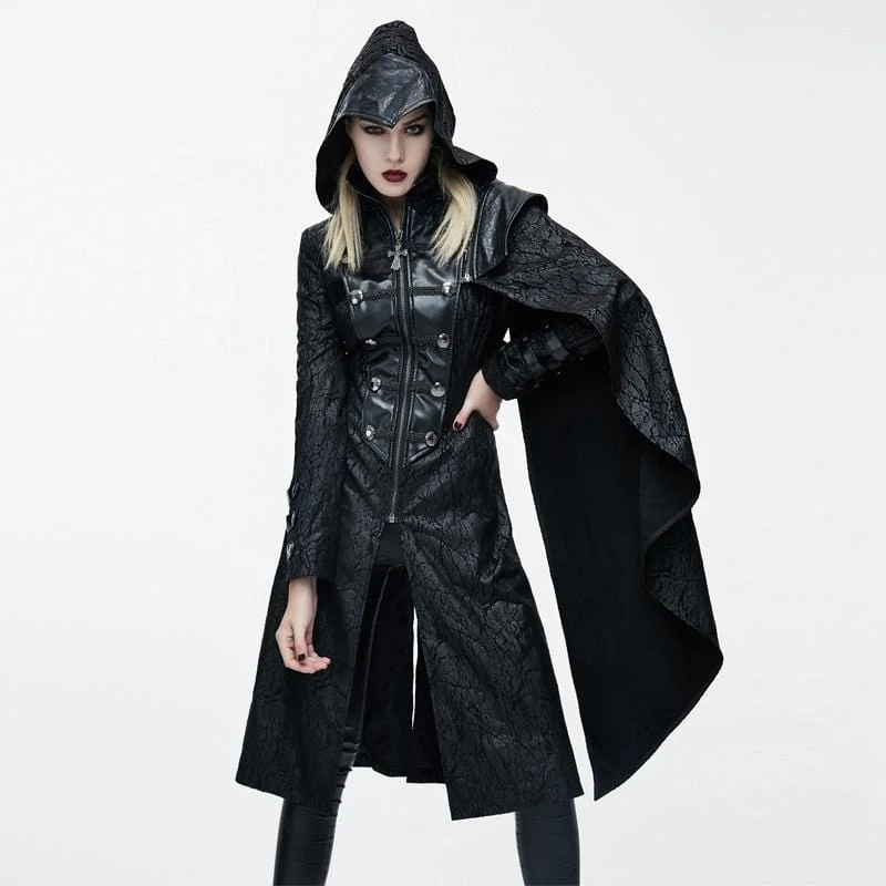 Mother's Day T-Shirts for Gift Idea -Women's Goth Hooded Princess Coat With  Pelisse