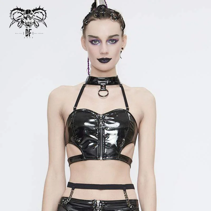 Branded T-Shirts for Quality Assurance -Women's Gothic Studded Faux Leather Sweet Heart Bustiers