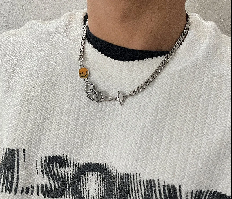 Unique necklaces and pendants with engraved messages for a sentimental gift-Yellow Smiley Necklace