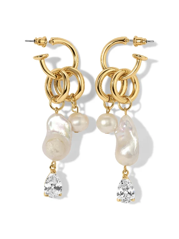 Screw Back Drop Earrings for Security -The Noemie Earrings