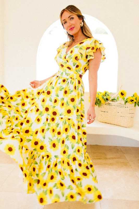 Plus size dresses for festive events shine loud -Trixie Dress in Sunflower - FINAL SALE