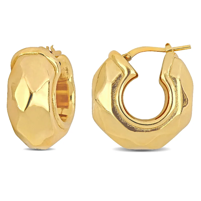 Drop Earrings with Animal Motifs -Miadora Yellow Plated Sterling Silver Hoop Earrings