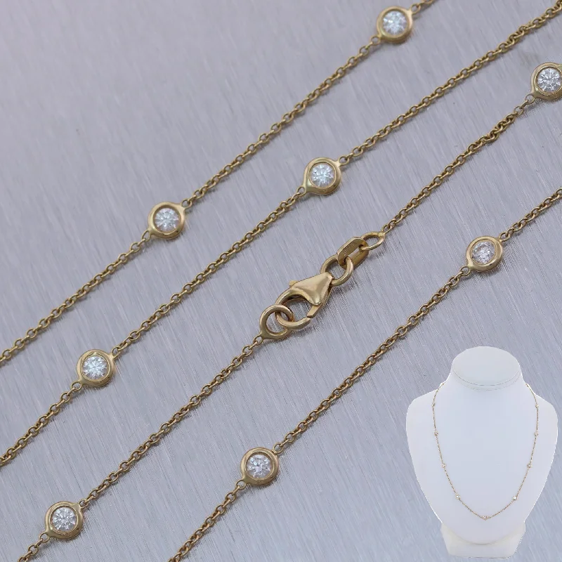 Best necklaces and pendants with matching earrings for a coordinated, elegant look-14k Yellow Gold 1.20ctw Diamonds By The Yard 18" Necklace