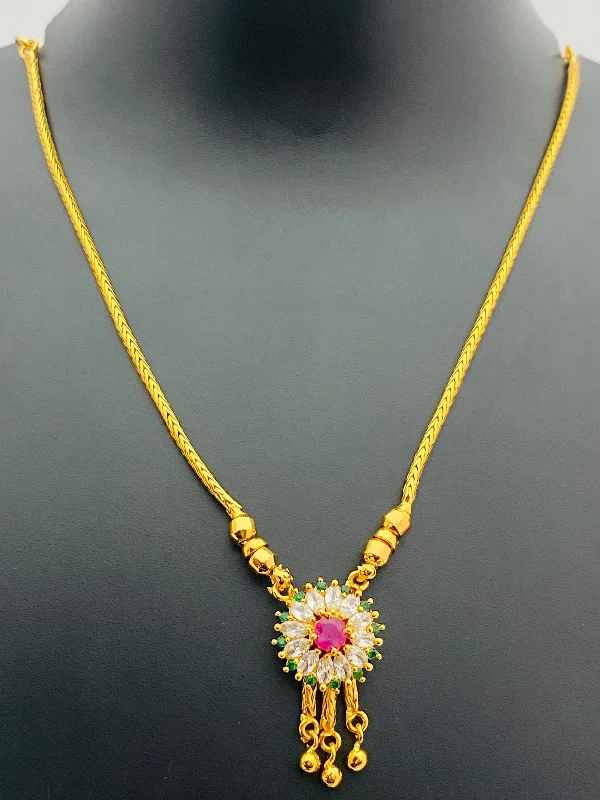 Beautiful necklaces and pendants with natural stones for an earthy, organic vibe-Dazzling Multi Color Gold Plated Necklace