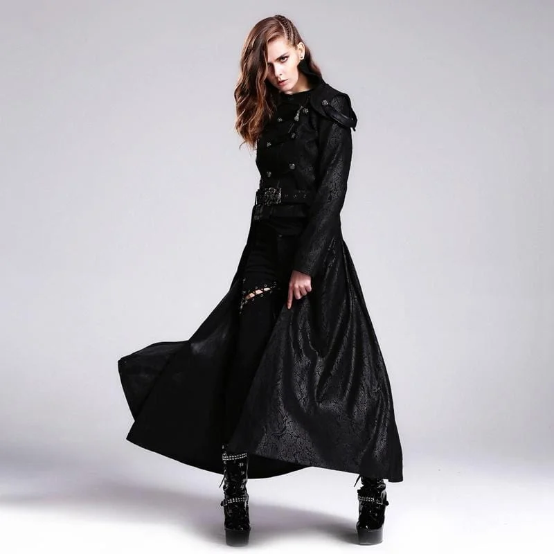 Floral T-Shirts for Feminine Appeal -Women's Vintage Basque Style Coat with Detachable Skirt