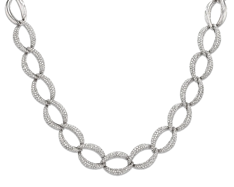 Necklaces and pendants with custom engravings for a personal, meaningful gift-Diamond Link Necklace, 14.49 Carats