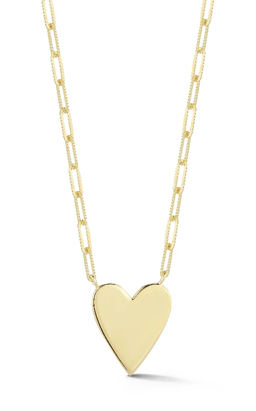 Stunning necklaces and pendants with jade gemstones for a calming green hue-Polished Heart Necklace