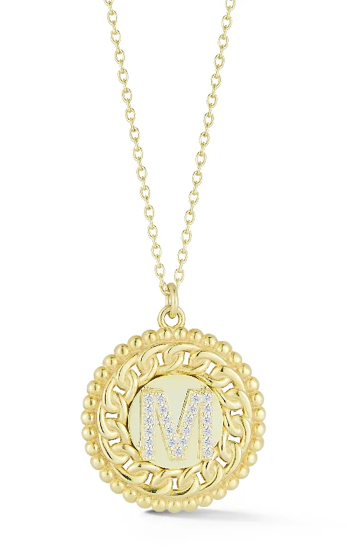 Best necklaces and pendants with art deco elements for a vintage, glamorous design-Medallion Initial Pendant Necklace