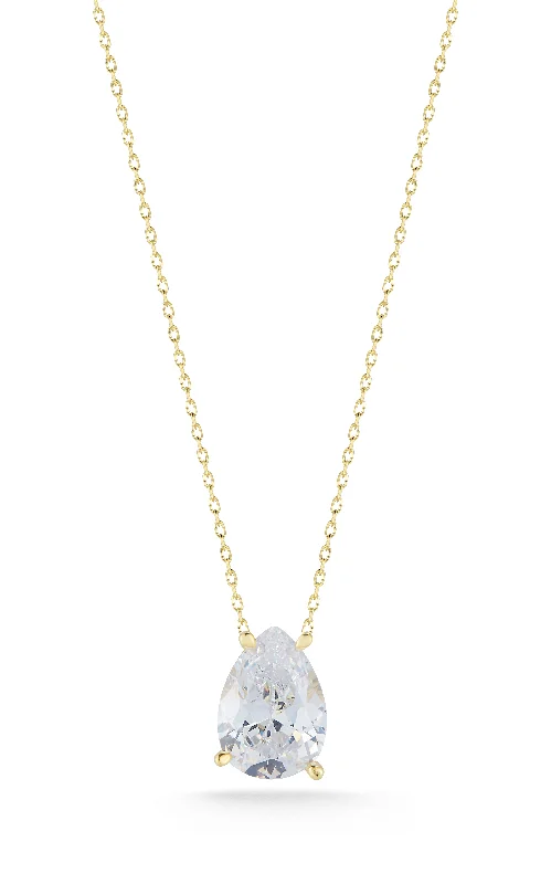 Best necklaces and pendants with cross pendants for a spiritual, meaningful symbol-Large Pear Shaped Solitaire Necklace