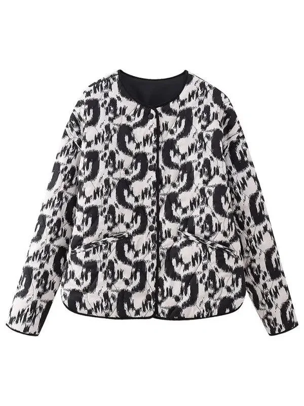 Athletic T-Shirts for Sports Look -Printed Women Quilted Coat