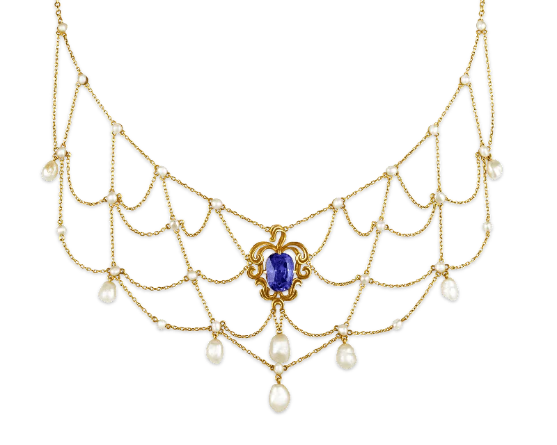 Best necklaces and pendants with matching rings for a coordinated jewelry set-Untreated Burma Sapphire Bib Necklace, 6.07 Carats