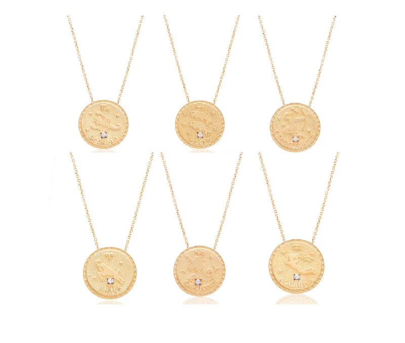 Beautiful necklaces and pendants with geometric shapes for a modern, artistic design-Zodiac Necklace