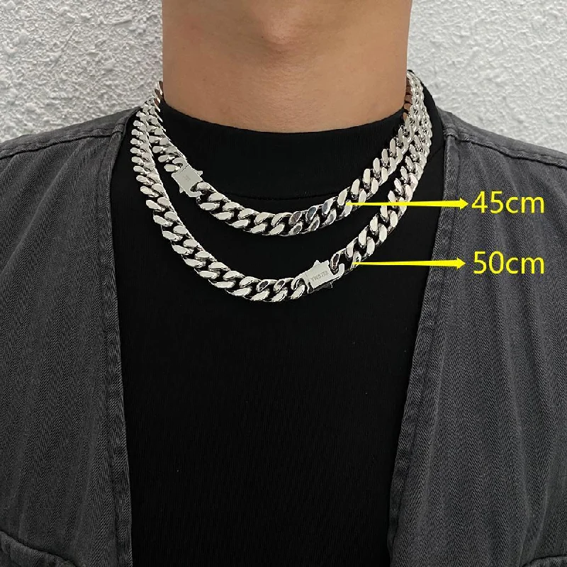 Best necklaces and pendants with silver chains for a sleek, timeless look-Silver Cuban Chain Necklace