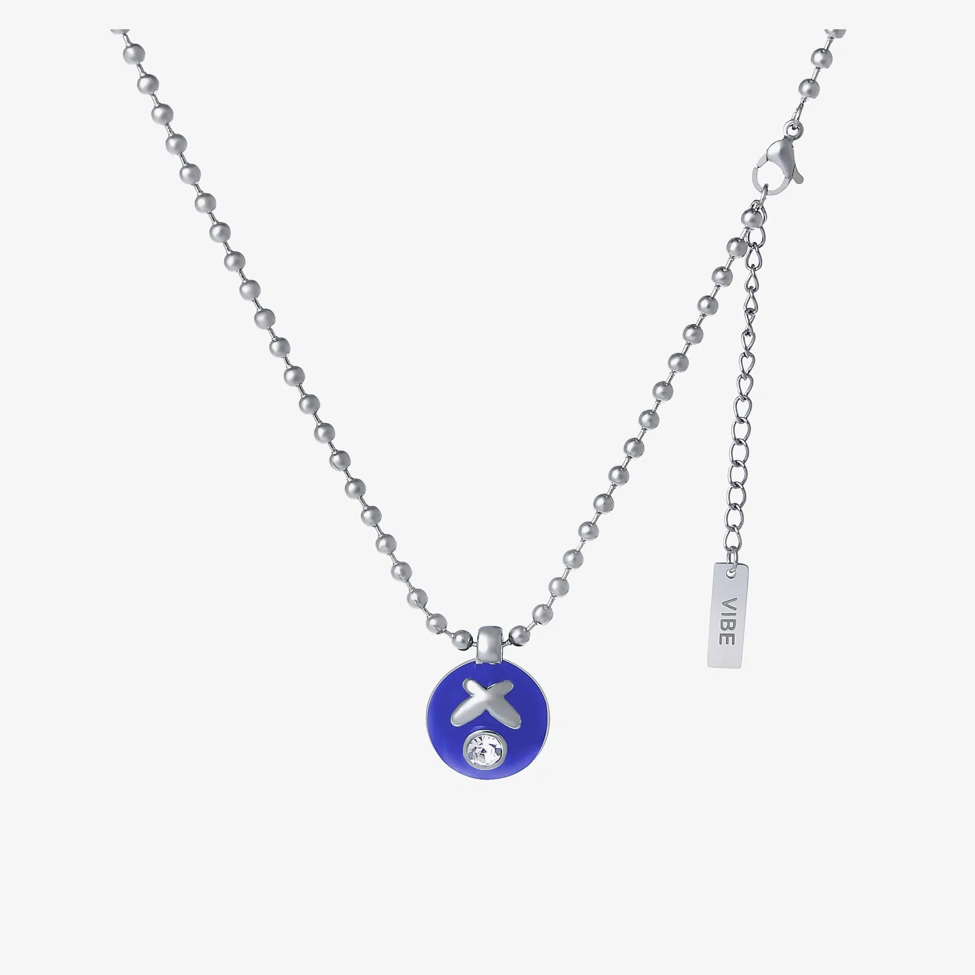 Round Blue Diamond Necklace