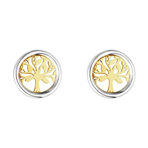 Best hoop earrings with cubic zirconia for a budget-friendly, dazzling look-Minimalist hoop earrings for simple style -10k Gold Tree of Life Earrings