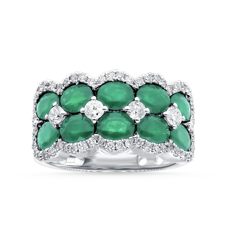 Best hoop earrings with blackened metal for an edgy and bold appearance-Hoop earrings for formal or semi-formal occasions -14K 0.69CT Diamond  EMERALD RING