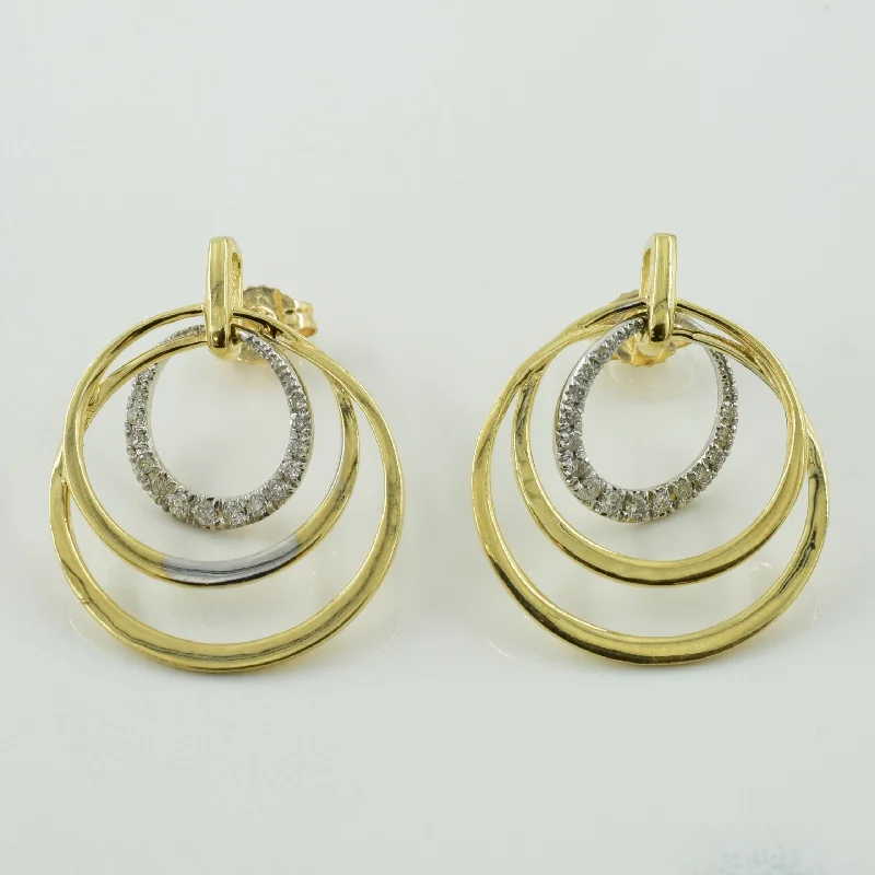 Best hoop earrings with angel wing accents for a spiritual and meaningful design-Colored hoop earrings for a pop of fun -14k Yellow Gold Multi Hoop Diamond Earrings | 0.16ctw |