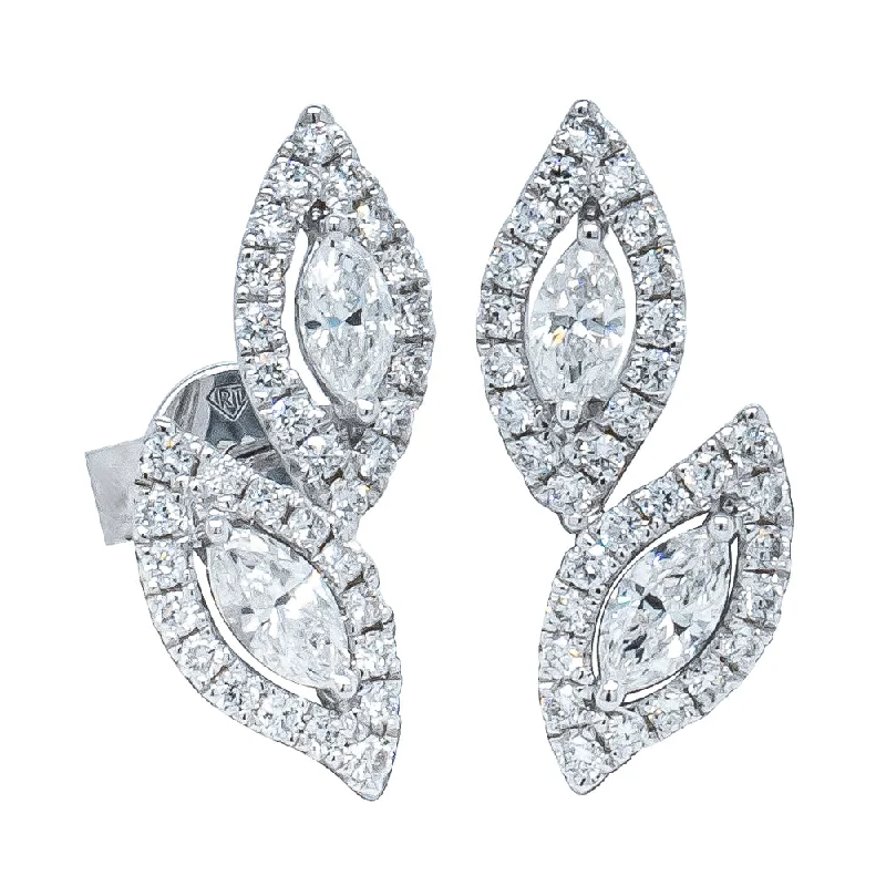 Hoop earrings with cut-out designs for a creative and lightweight effect-Hoop earrings with a polished finish for everyday wear -18ct White Gold .98ct Diamond Earrings