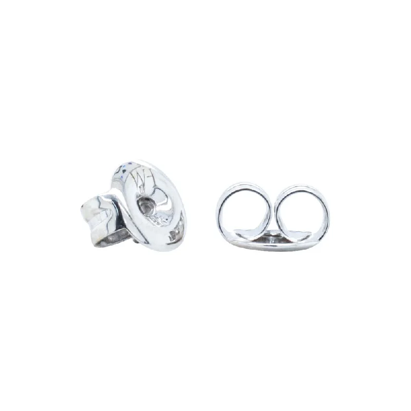 Hoop earrings with heart-shaped frames for a romantic and feminine look-Hoop earrings with textured metal designs -18ct White Gold Butterflies