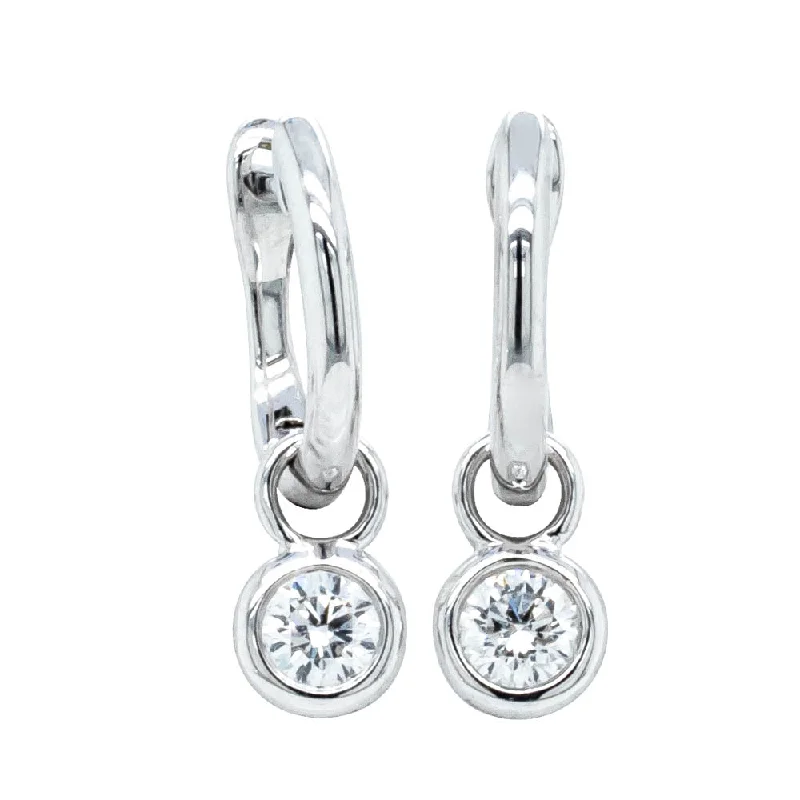 Best hoop earrings with geometric cuts for a sharp, modern appeal-Diamond hoop earrings for a luxurious finish -18ct White Gold Diamond Natalia Hoop Earrings