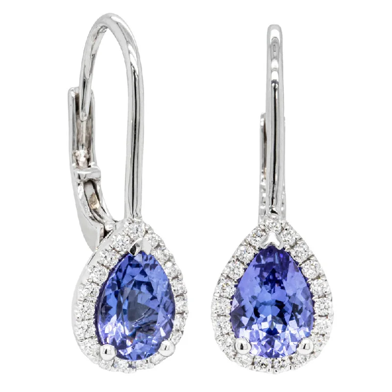 Hoop earrings with pearl accents for a chic and classic style-Large statement hoop earrings for women -18ct White Gold Tanzanite & Diamond Mini Sierra Earrings