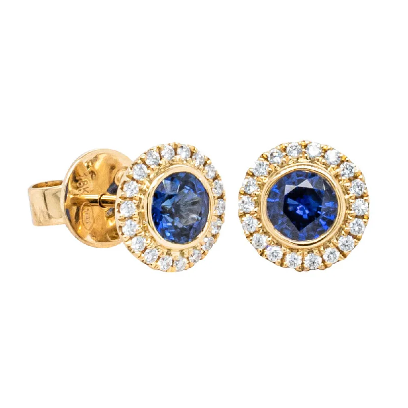 Hoop earrings with satin finishes for a smooth and elegant appearance-Simple hoop earrings for a minimalistic touch -18ct Yellow Gold 1.10ct Sapphire & Diamond Isla Earrings