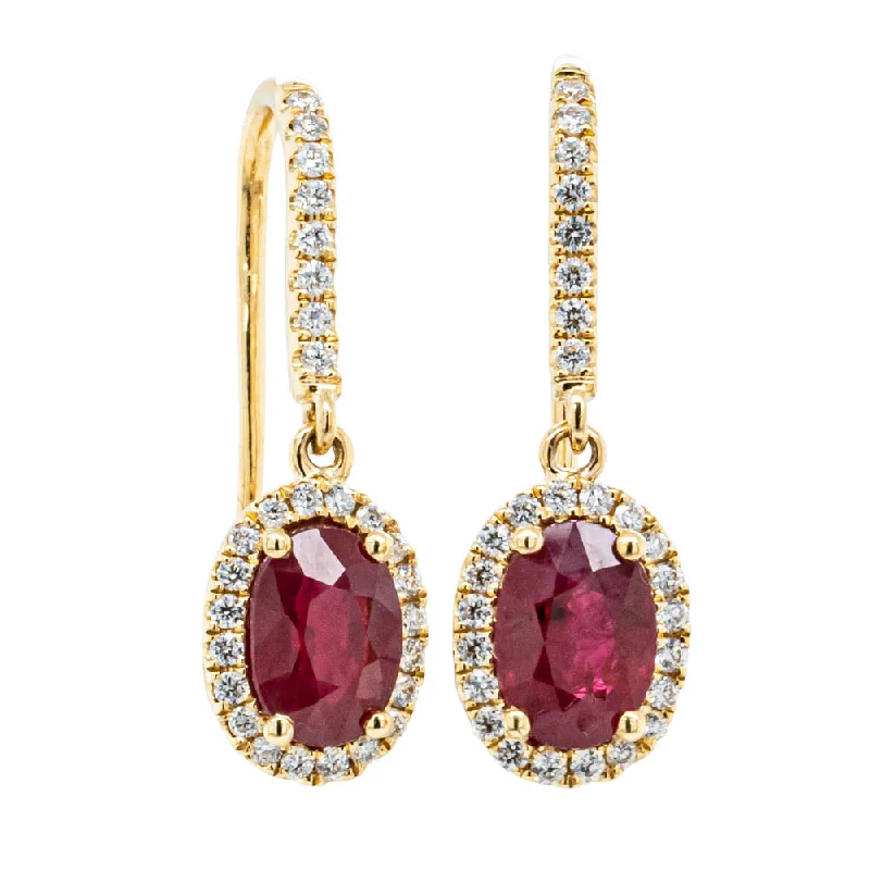 Gold-filled hoop earrings for a polished shine -18ct Yellow Gold 2.29ct Ruby & Diamond Mini Sierra Earrings