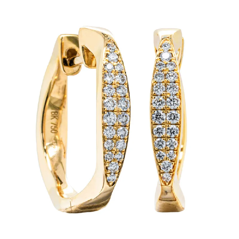 Hoop earrings with braided patterns for a detailed and textured finish-Designer hoop earrings for luxury lovers -18ct Yellow Gold .20ct Diamond Eos Hoop Earrings