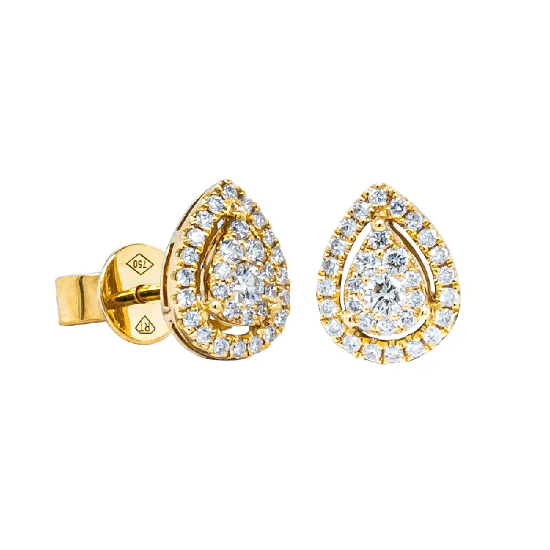 Hoop earrings with spiral designs for a dynamic and fluid look-Hoop earrings with crystals for a sparkling look -18ct Yellow Gold .37ct Diamond Earrings