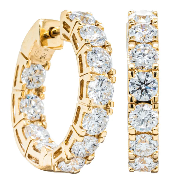 Best hoop earrings with geometric hexagon shapes for a modern, angular look-Fashion-forward hoop earrings for trendy looks -18ct Yellow Gold 4.00ct Diamond Jubilee Hoop Earrings