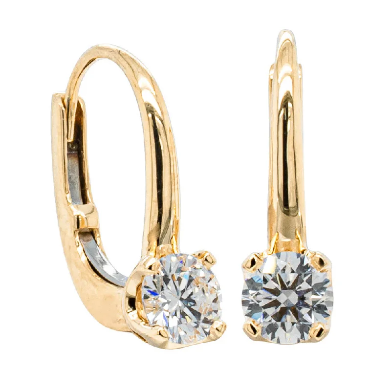 Best hoop earrings with gold-plated finishes for an affordable luxury vibe-Hoop earrings with textured designs -18ct Yellow Gold .60ct Diamond Blossom Hook Earrings