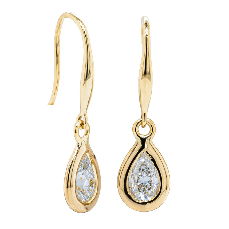 Best hoop earrings with butterfly motifs for a playful and whimsical appearance-Hoop earrings for petite faces -18ct Yellow Gold .60ct Diamond Earrings