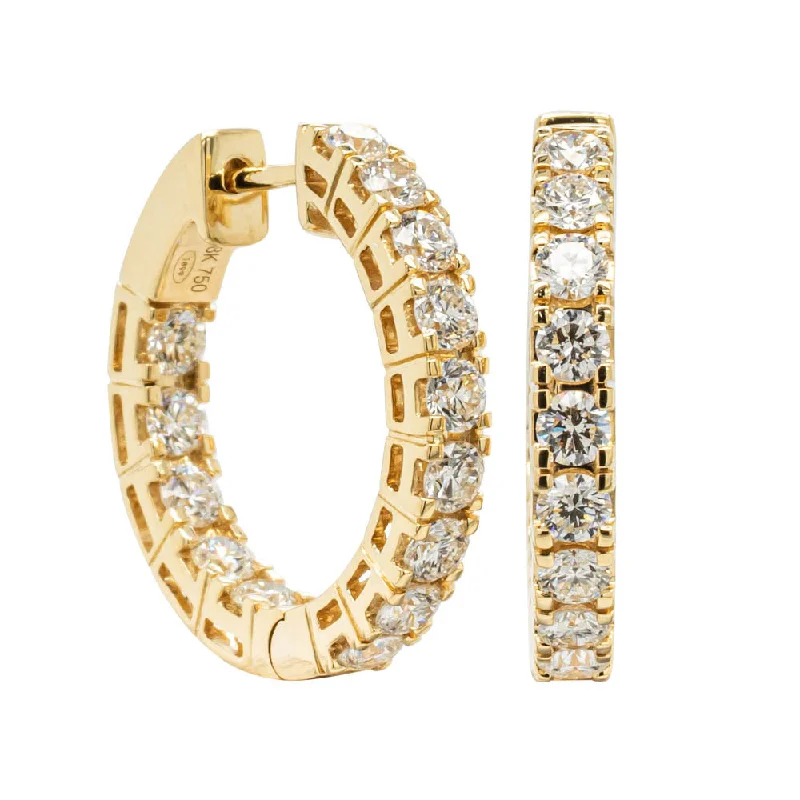 Best hoop earrings with floral designs for a feminine and delicate look-Small silver hoop earrings for women -18ct Yellow Gold Diamond Jubilee Hoop Earrings